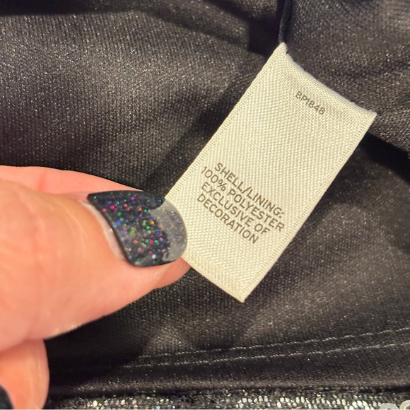 Tildon Black and Silver sparkle animal print sequin party dress woman’s medium - Picture 7 of 9